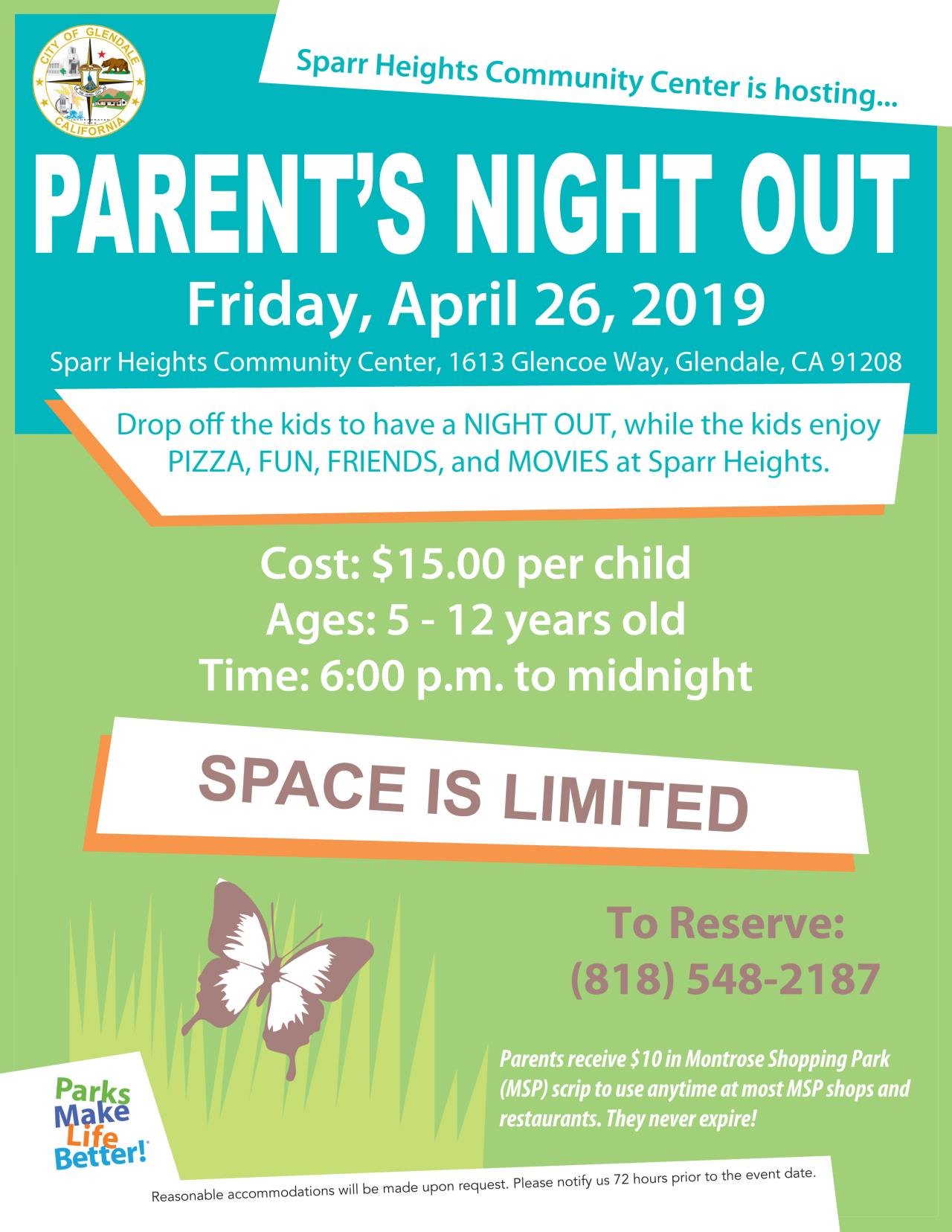 Parents night Out April 2019