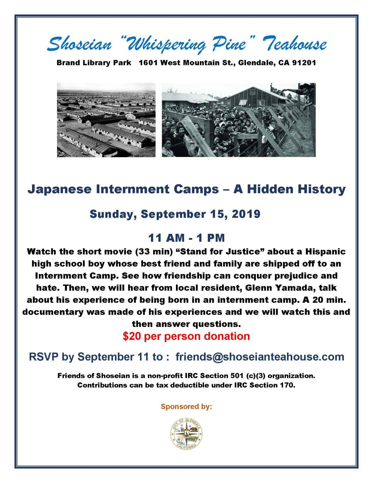 Shoseian Tea House 09-15-19 Japanese Internment Camps - FLYER V1