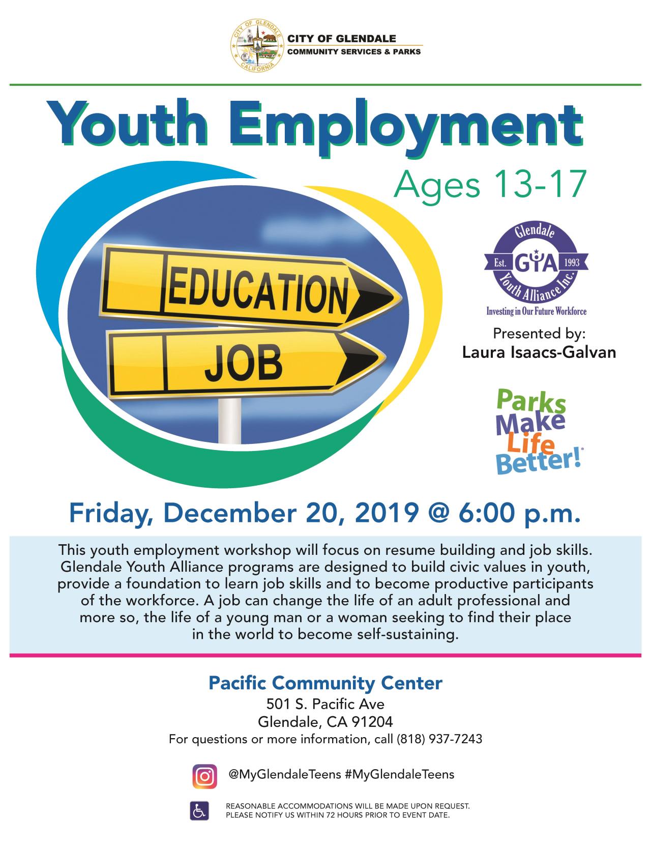 Youth Employment Flyer 2019 #2 UPDATED