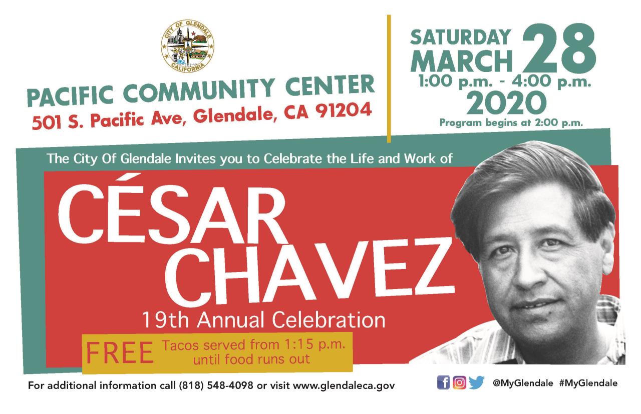 Cesar Chavez save the date card 2020