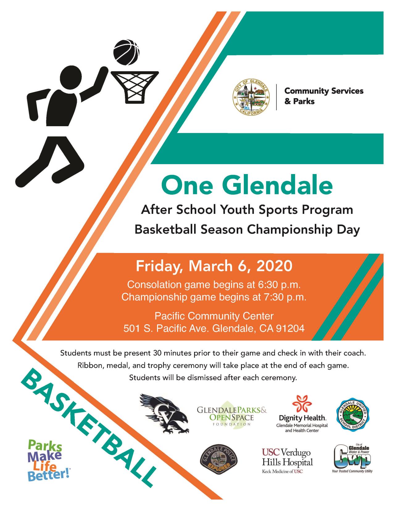 ONE Glendale basketball flyer Final