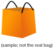 orange shopping tote bag