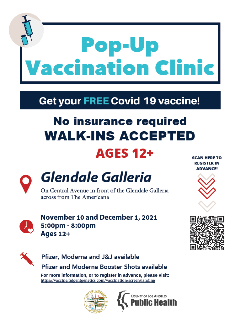 Pop Up Vax Clinic Nov Dec