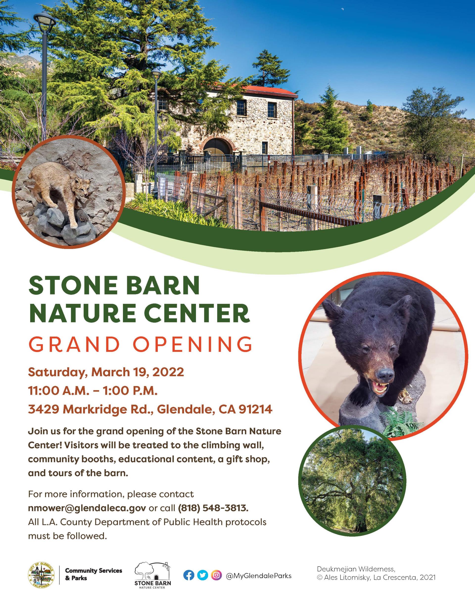 Stone Barn Nature Center Grand Opening Flyer Final
