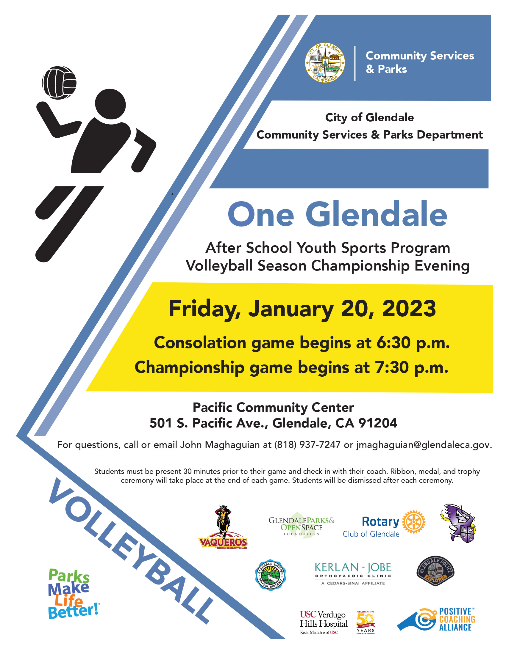 One Glendale Volleyball Flyer Final