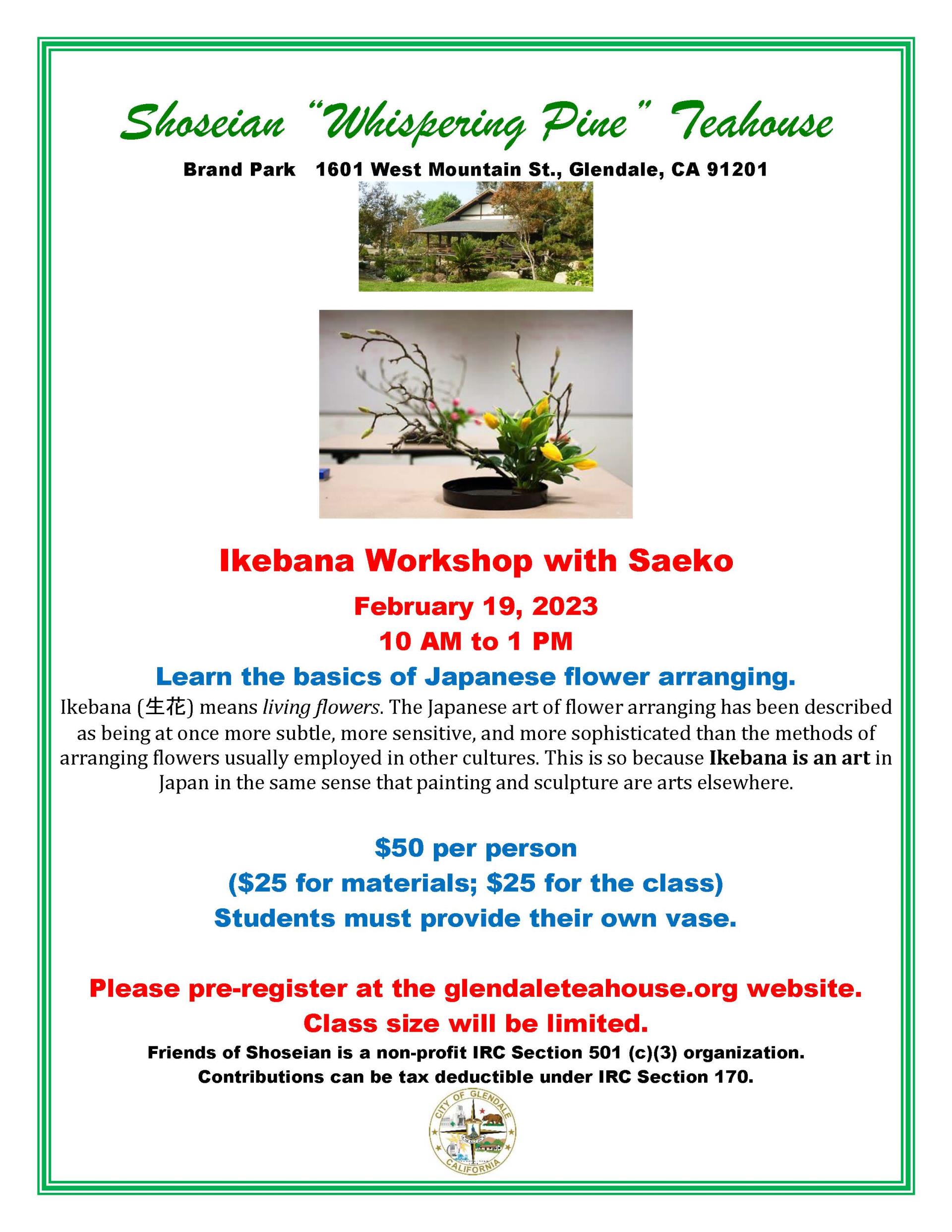 Shoseian Ikebana Workshop - Feb 19 2023 V2