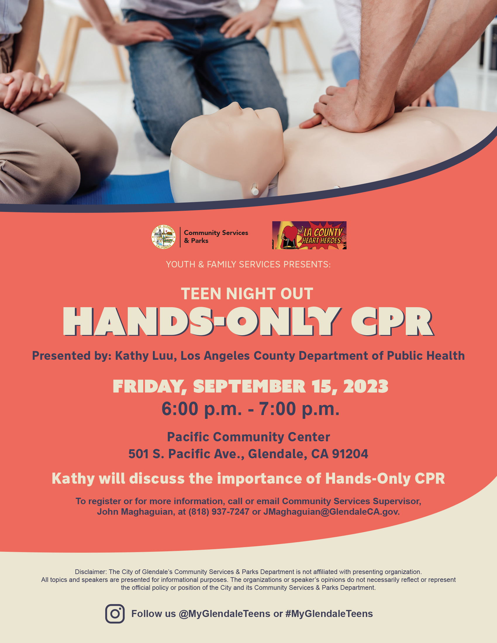 Hands Only CPR flyer 2023 UPDATE