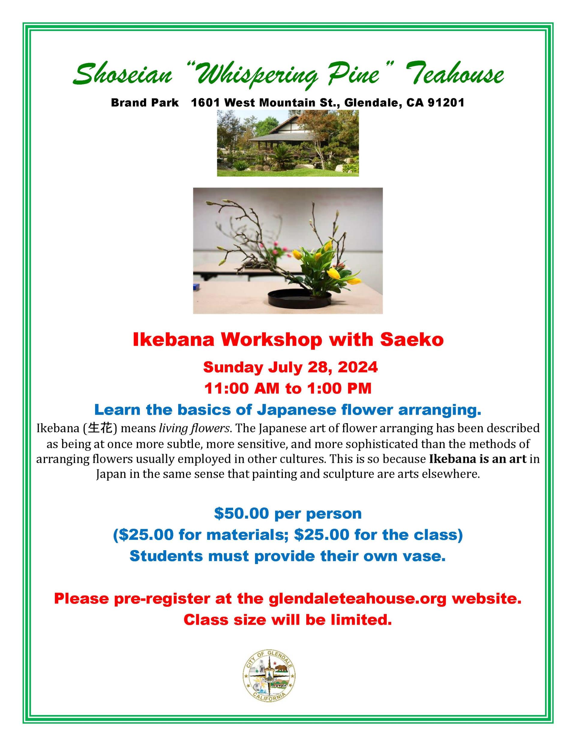 Shoseian Ikebana Workshop - July 28 2024 V1
